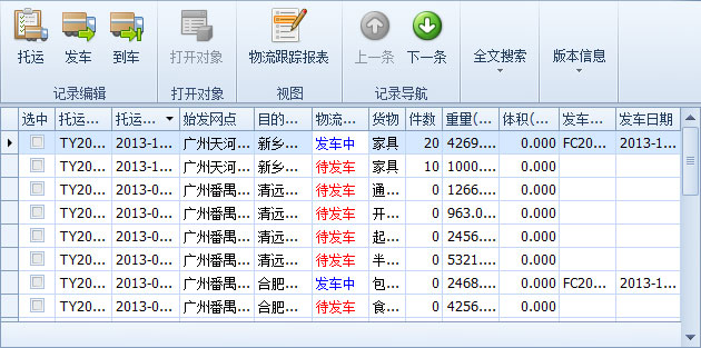 傲藍(lán)物流軟件-清晰顯示發(fā)了多少,多少未發(fā)